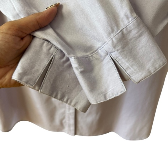 Chico's Button Up Long Line Tunic Blouse Top Size Lg (2) Lilac Purple Office - Picture 5 of 10